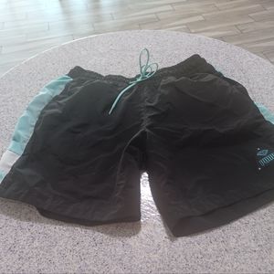 Puma Shorts Size Large Men's Black And Light Green